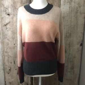 White + Warren Multicolor Crew Neck Sweater